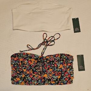 Wild Fable Floral and White Tube Tops
